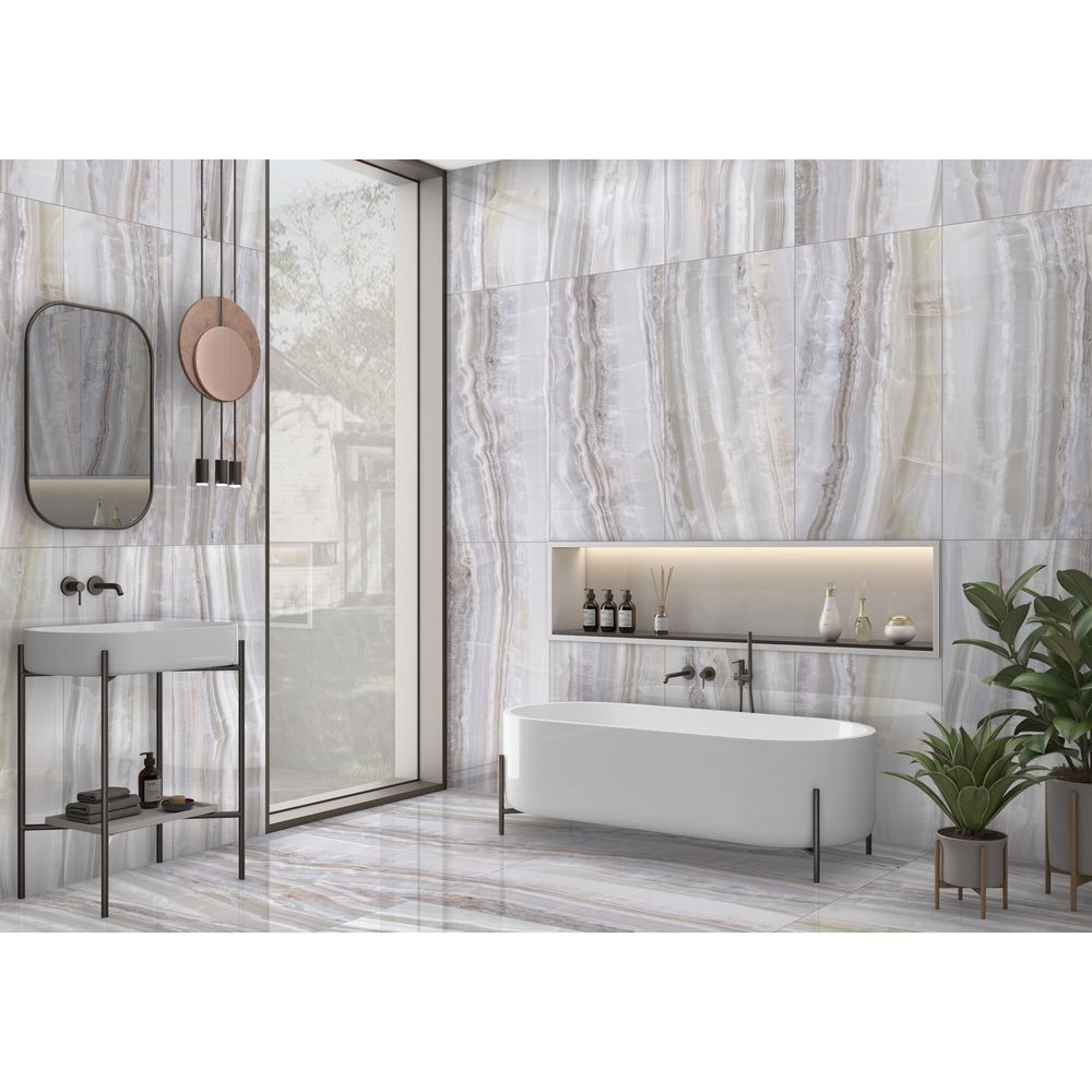 Керамогранит "Ennface" 600*1200 Ivory Extra High Glossy Полированный Серый — купить в Чебоксарах