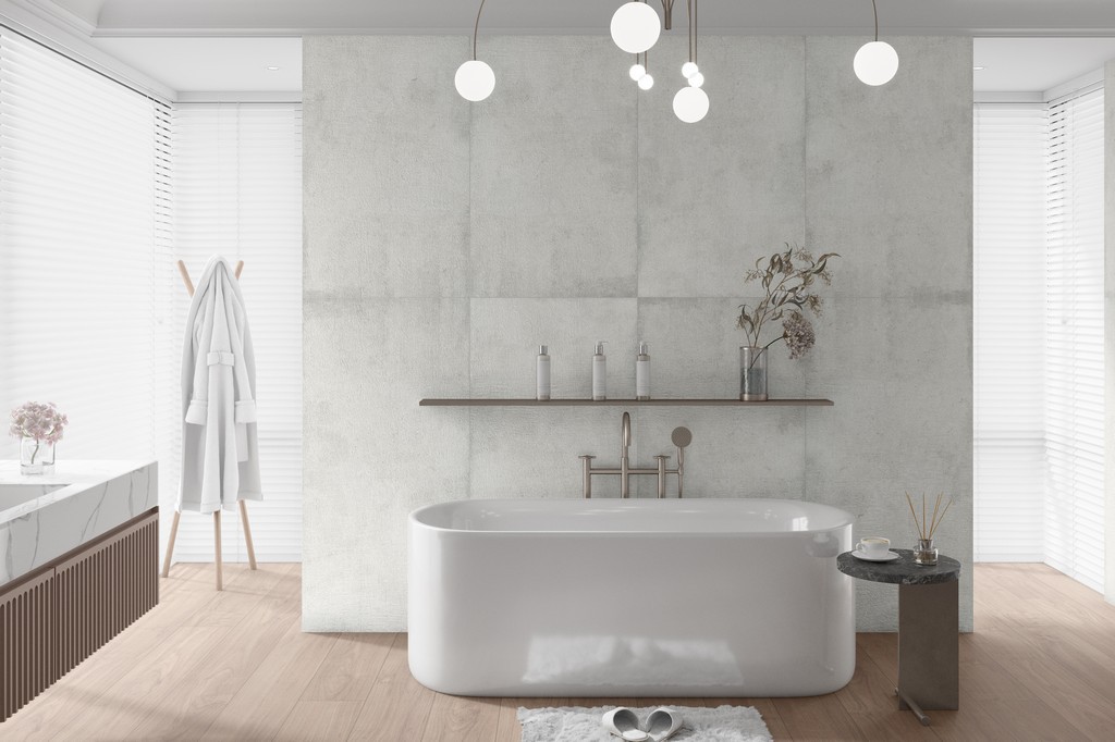 Керамогранит "Ennface" 600*1200 Touch Glacier Матовый, Рельефный Светло-серый — купить в Чебоксарах