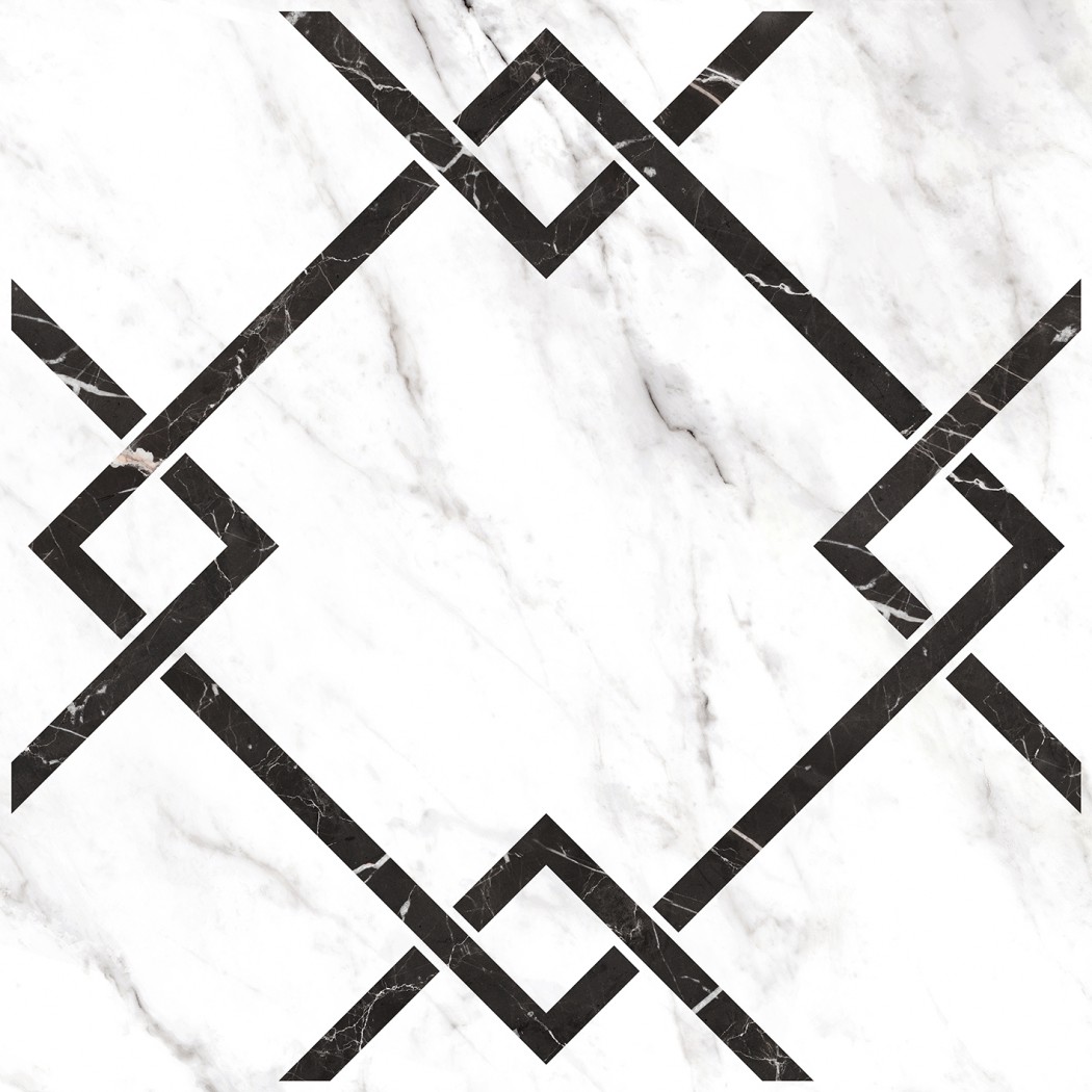 Керамогранит "Керамин" 600*600 Монте Р 7Д Орнамент Лаппатированный Белый — купить в Чебоксарах